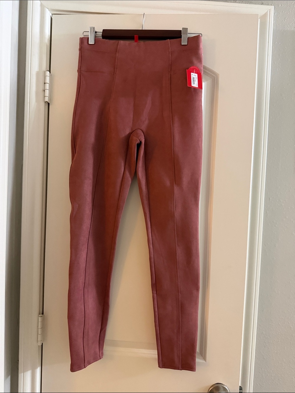 SPANX Suede Leggings in Dusty Rose